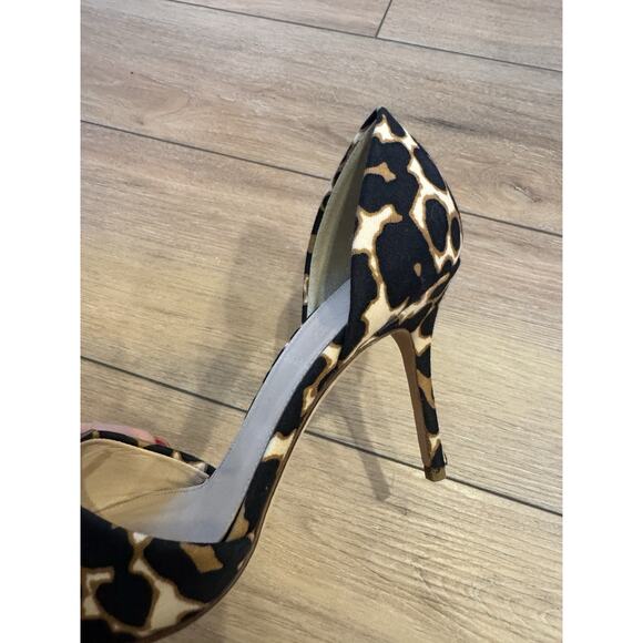 J.Crew Collection Elsie d’Orsay Pumps Leopard Print Sequin Italy Sz 7 Stiletto - Picture 14 of 16